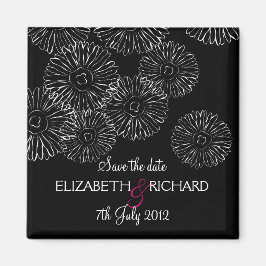 Imán Flores de primavera en blanco y negro "Salva la fe