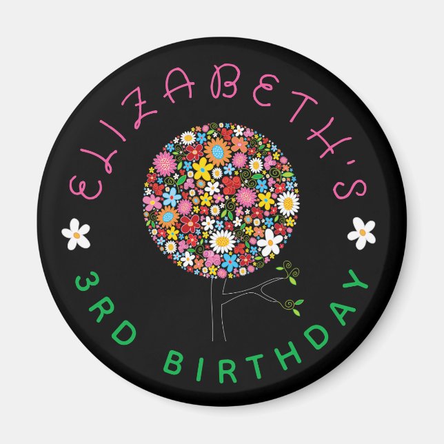 Imán Flores de primavera extravagantes árbol pop florec (Frente)