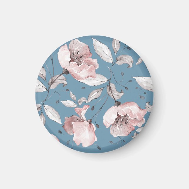 Imán Flores de primavera, hojas, diseño sin fisuras (Frente)