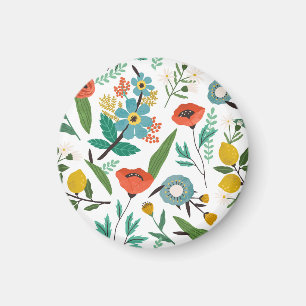 Imán Flores de primavera: patrón floral sin foco
