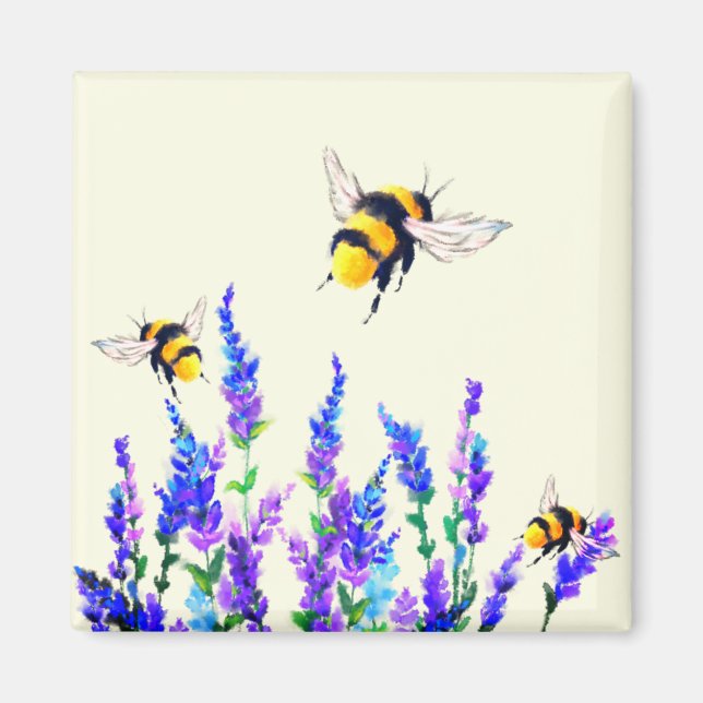 Imán Flores de primavera y regalo de mosquitera de abej (Frente)