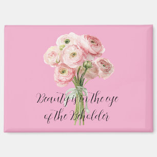 Imán Flores de ranúnculo rosadas  