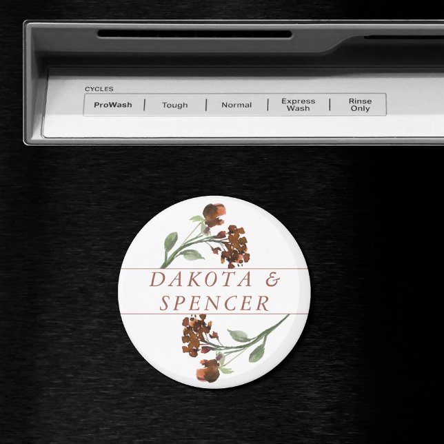 Imán Flores de Rústico Salvaje | Boda floral Naranja qu (Subido por el creador)