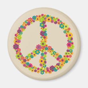 Imán Flores de signo de paz hippie