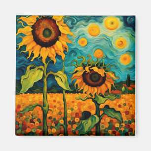 Imán Flores de sol en el jardín