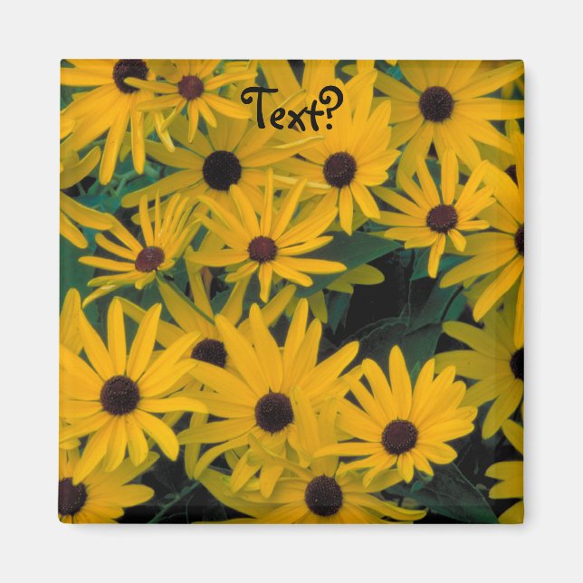 Imán Flores de suaves suaves ojos negros Fridge Magnet (Frente)