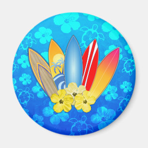 Imán Flores de Surfboard e Hibiscus