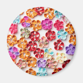 Imán Flores de tela de coser hechas a mano de primavera