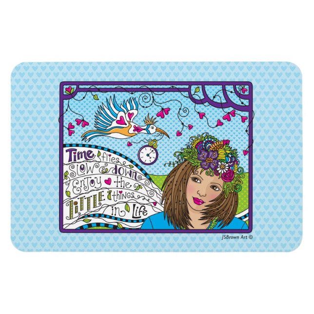 Imán Flores de tiempo_imán flexible de 6" x 4" (Horizontal)