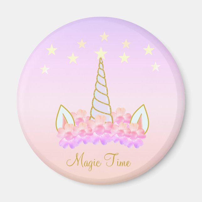Imán Flores de Unicornio & Estrellas Magneto Mágico (Frente)