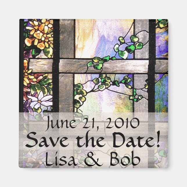 Imán Flores de vidrio templado Art Nouveau Tiffany Flor (Frente)