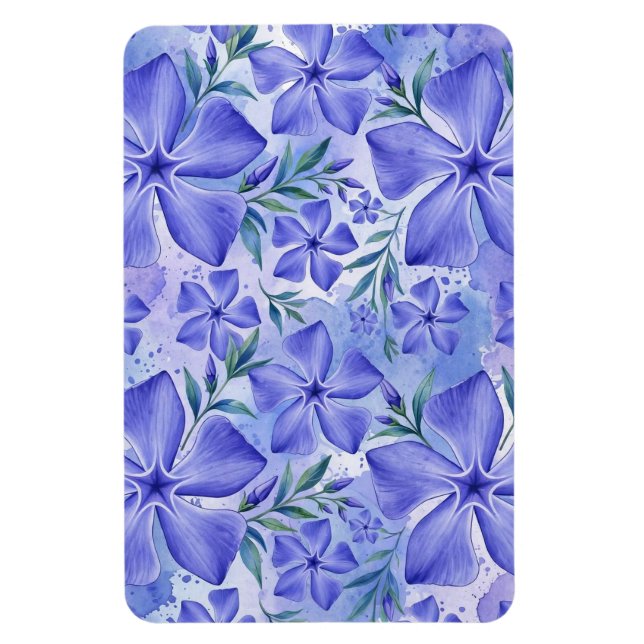 Imán Flores de Vinca Azul Violeta Vinca (Vertical)