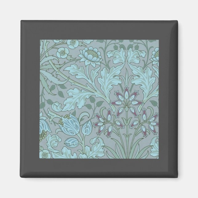 Imán Flores Decorativas de Azul Pastel (Frente)