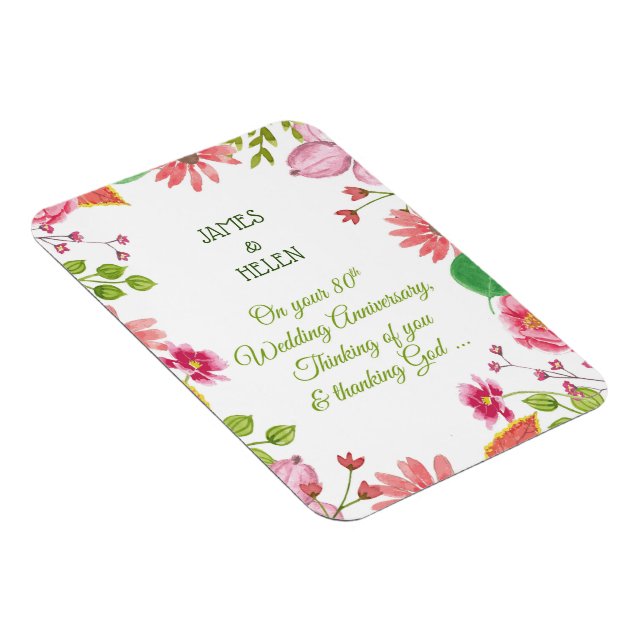 Imán Flores del 80º Aniversario de Boda Religioso (Lado Derecho)