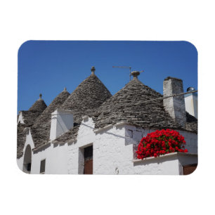 Imán Flores del geranio y casas del trulli en