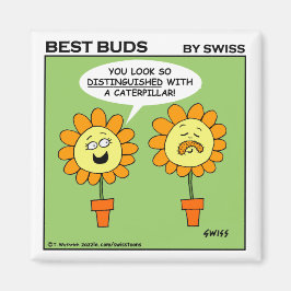 Imán Flores divertidas Mustache Caterpillar Personaliza