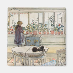 Imán Flores en el Windowsill, 1895 por Carl Larsson