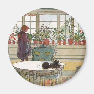 Imán Flores en el Windowsill de Carl Larsson