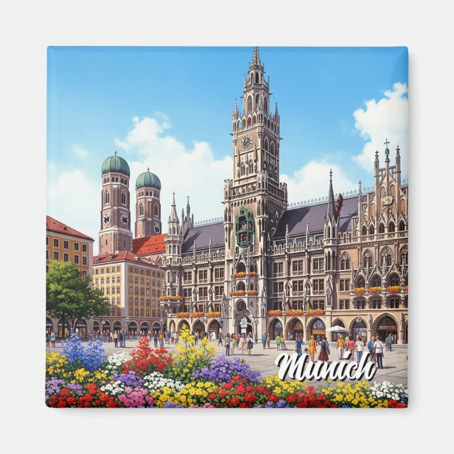 Imán Flores en Marienplatz de Múnich Alemania (Frente)
