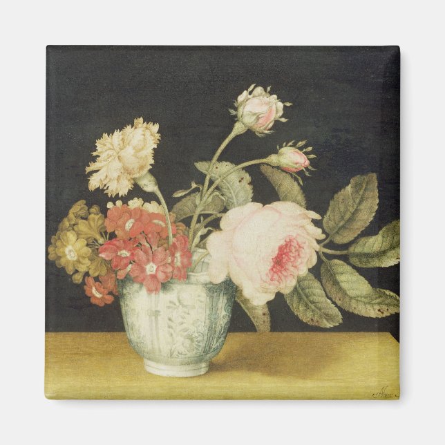 Imán Flores en un Jar Delft (aceite en el panel) (Frente)