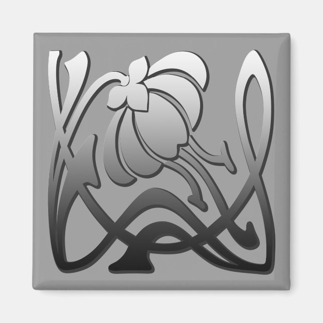 Imán Flores finas de Guay floral de sabor crudo y retro (Frente)