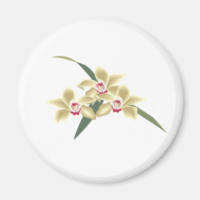 Imán Flores florecen con hojas (Frente)