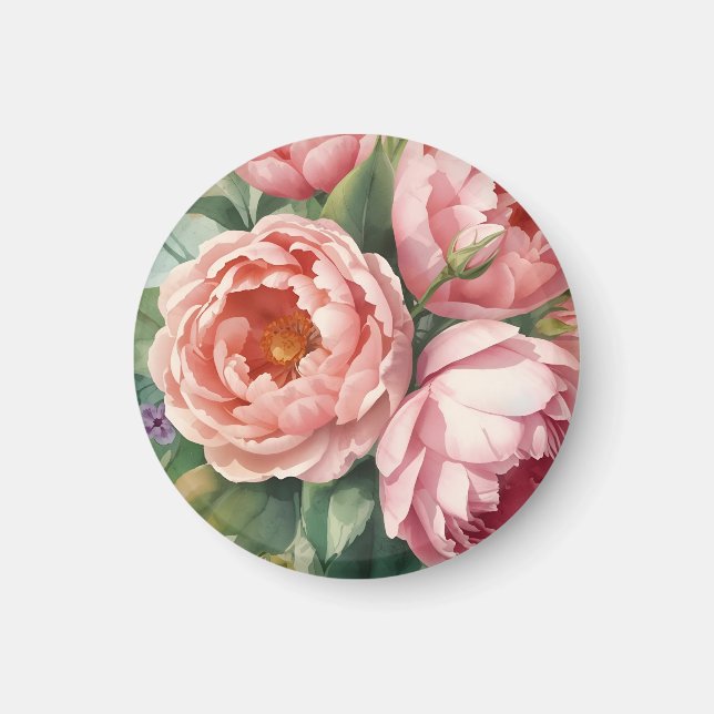 Imán Flores Grandes Rosadas Vintage (Frente)