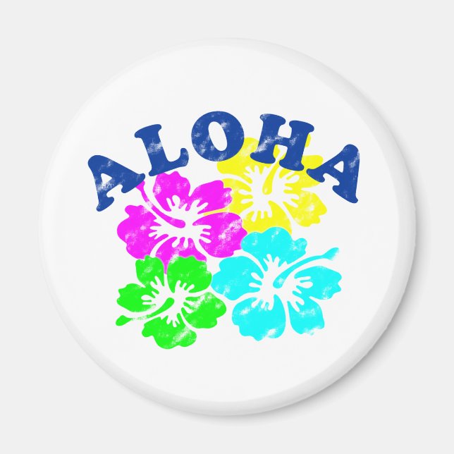 Imán Flores hawaianas Aloha Vintage Magnet Summertime (Frente)