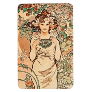 Imán Flores - la Rosa por Alphonse Mucha