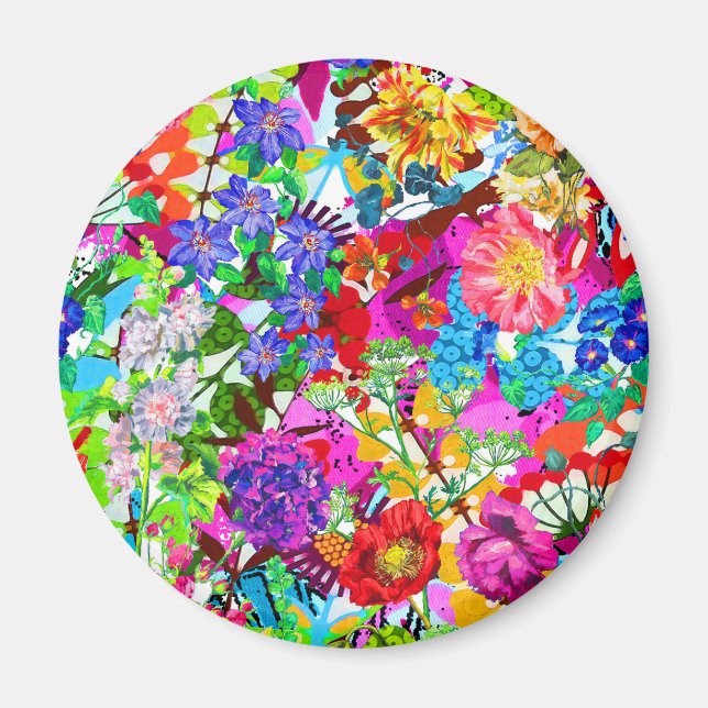 Imán Flores mágicas de colores lindos (Frente)