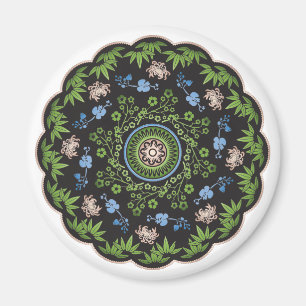 Imán Flores Mah Jongg/imán de un punto