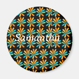 Imán Flores naranja, Verde Y Azul