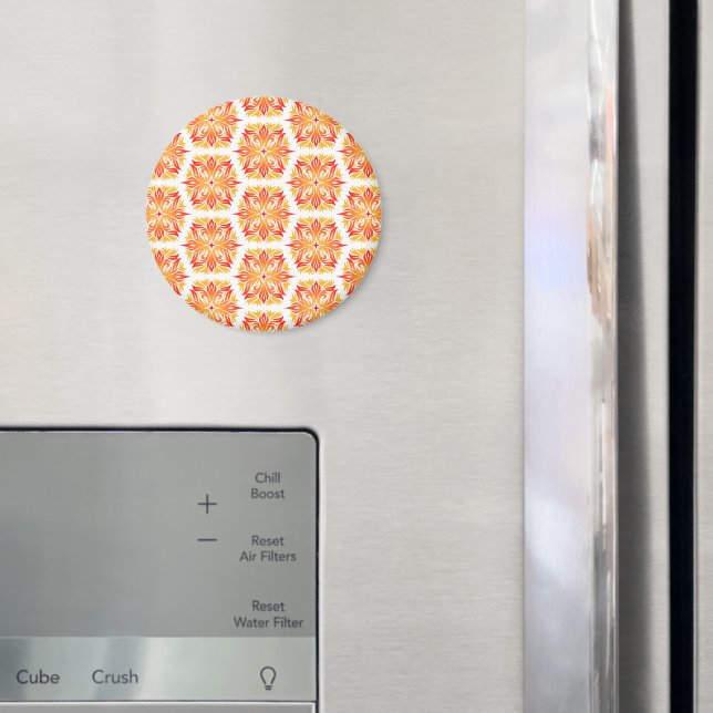 Imán Flores naranjas, Patrón De Flores, Patrón Floral (In situ (nevera))