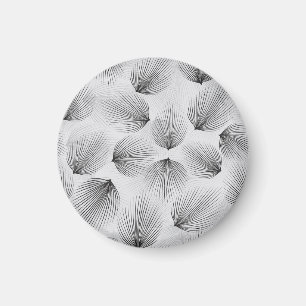 Imán Flores negras abstractas: Elegancia gris.