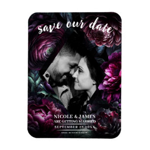 Imán Flores Negras Encantadas Florales Audaces y Temper