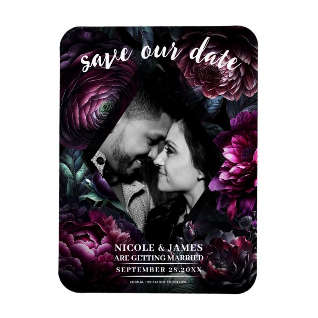 Imán Flores Negras Encantadas Florales Audaces y Temper (Vertical)