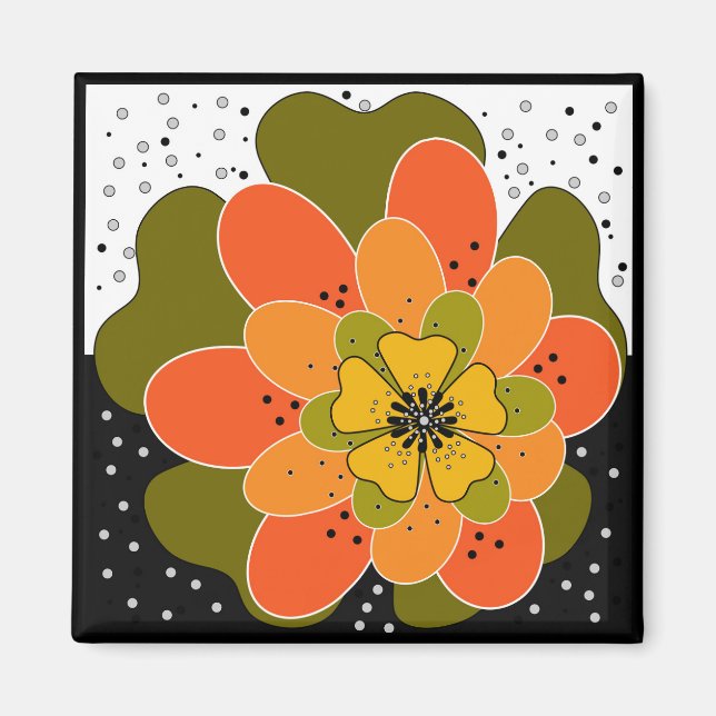 Imán Flores otoñales, otoño, flor, lanzamiento de ilust (Frente)