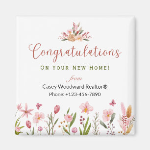 Imán Flores personalizadas felicitaciones de Realtor