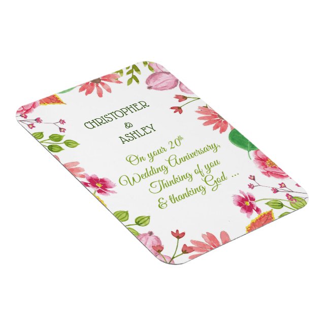 Imán Flores religiosas del 20° aniversario de los Bodas (Lado Derecho)