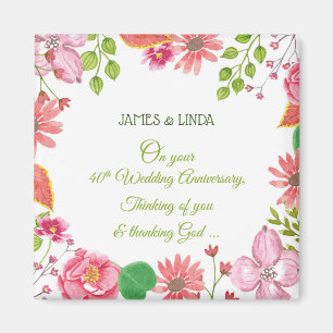 Imán Flores religiosas del 40° aniversario de los Bodas