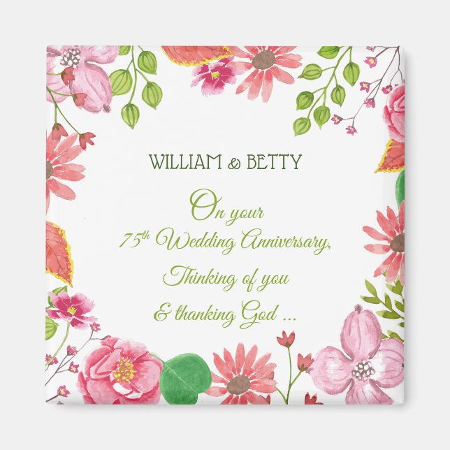 Imán Flores religiosas en el 75° aniversario de los Bod (Frente)