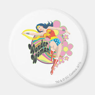 Imán Flores retro de mujer maravilla