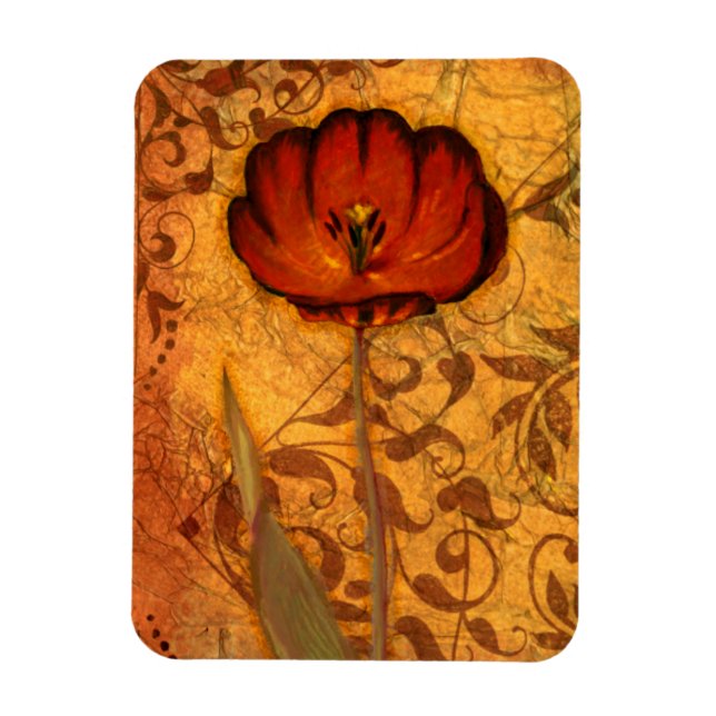 Imán Flores rojas I (Vertical)