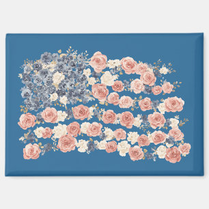 Imán Flores Rojo Blanco Azul