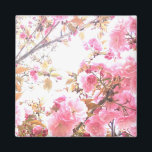 Imán Flores rosa Sakura Flores de cerezo Flores Florale<br><div class="desc">Diseñado con un bonito fondo artístico florido y bonito de flores primaverales rosas.</div>