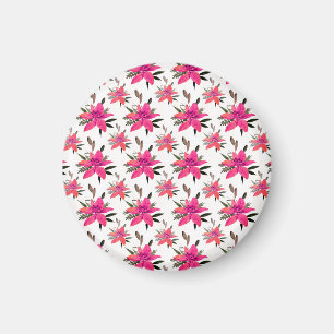 Imán Flores rosadas diseño de patrón floral