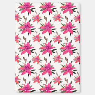 Imán Flores rosadas diseño de patrón floral