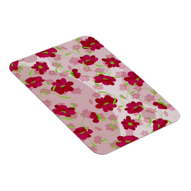 Imán Flores rosadas y rojas - Floral (Lado Derecho)