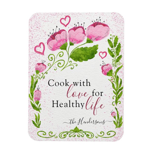 Imán Flores rosas cúpulas Nombre Familia Nevera Motivac (Vertical)