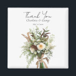 Imán Flores rusticas boda ramo favores de boda<br><div class="desc">Las flores rusticas boda ramo bodas favorecen el imán. Este diseño es perfecto para su ambientación floral blanca de boda boho rústico. Fácilmente personalizar y personaliza agregando texto. Este hermoso regalo es perfecto para ver a su invitado y la última felicitación por su boda</div>